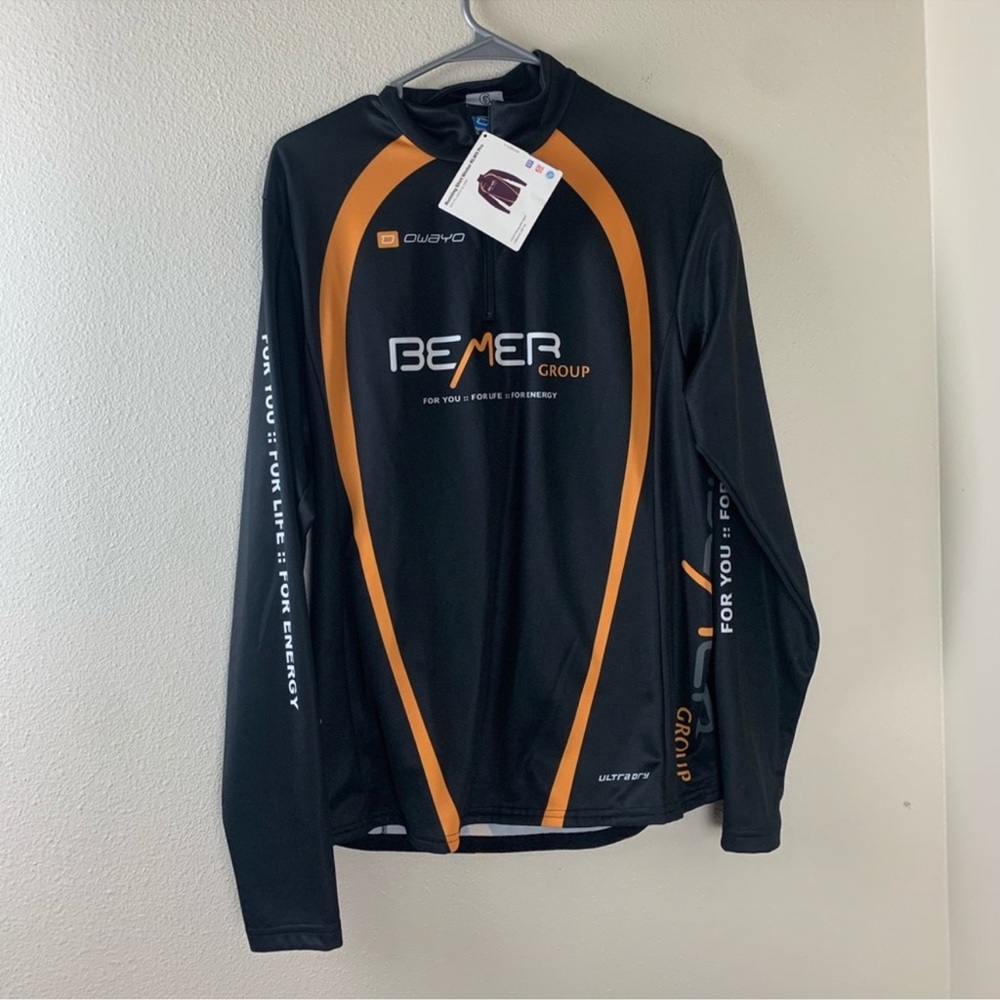 Owayo Bemer Group RLW5 Pro Long Sleeve Running Shirt Sz 6 NWT Black Orange